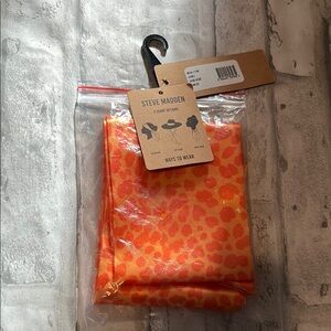 Steve Madden Orange Leopard Print Scarf new